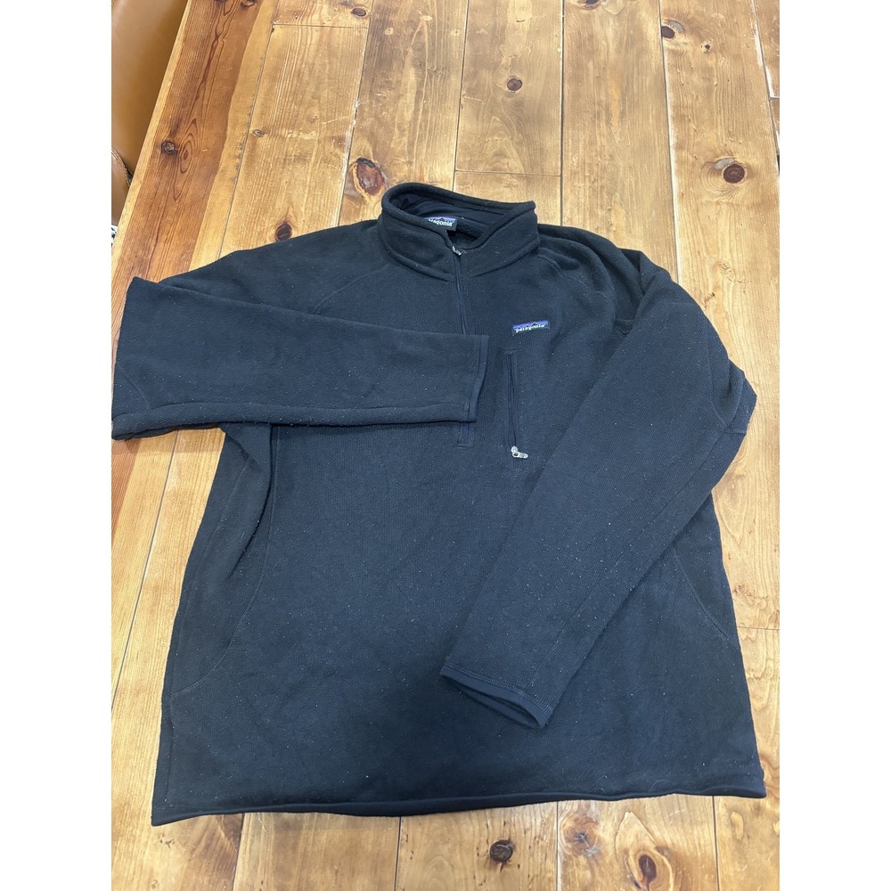 Patagonia Men's XL Black 1/4 Zip‎ Fleece Pullover Activewear Jacket Outdoors